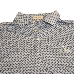 Peter Millar Summer Comfort Polo Men Size M Blue Seeing Double Skull Valhalla